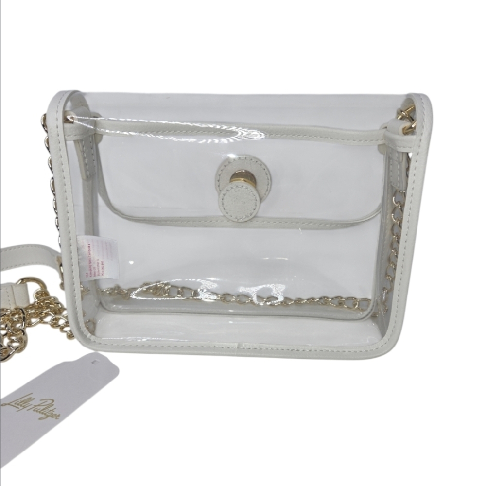 Lilly Pulitzer Amberlie Clear Crossbody Bag Chain Detail NEW - Picture 3 of 10